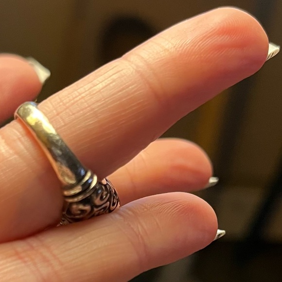 Silver 925 red coral filigree ring size 6.5 - Picture 3 of 5